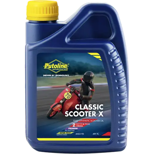 Aceite motor 2T Putoline Classic Scooter-X 1L, lubricante para scooters de dos tiempos