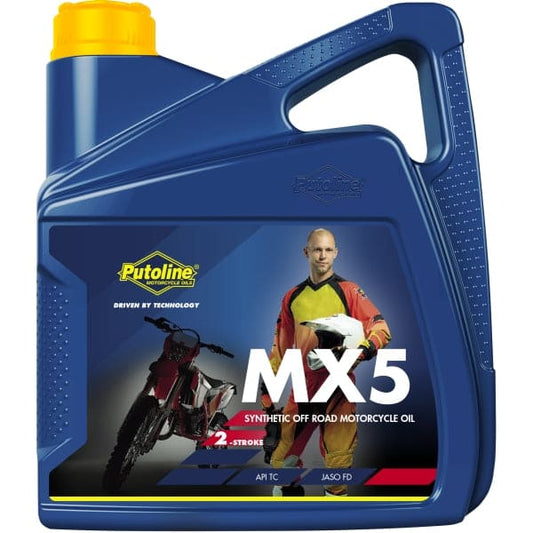 Aceite motor 2T Putoline MX5 4L, lubricante sintético para motos off-road de alto rendimiento