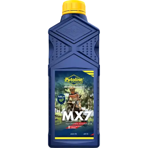 Aceite motor 2T Putoline MX7 1L, lubricante sintético para motos off-road de alto rendimiento
