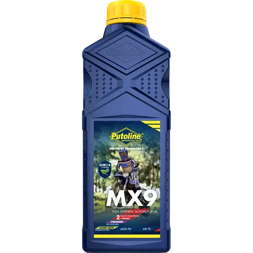 Aceite motor 2T Putoline MX9 1L, lubricante sintético para motos off-road de alto rendimiento