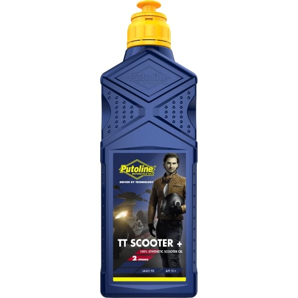 Aceite motor 2T Putoline TT Scooter+ 1L, lubricante sintético para scooters de 2 tiempos, mejora el rendimiento y reduce depósitos en el motor