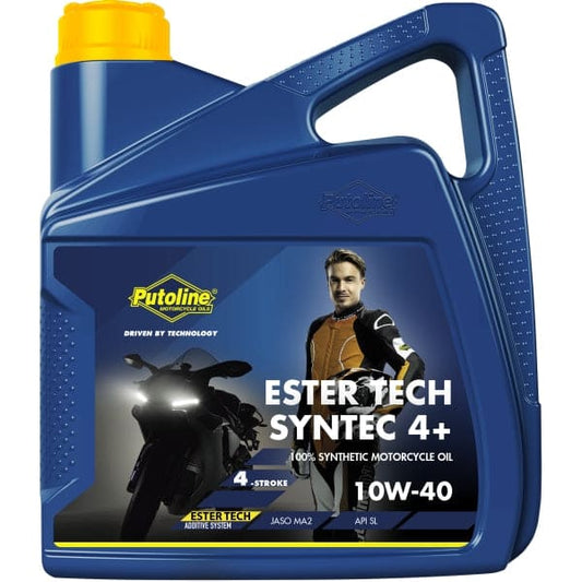 Aceite motor 10W-40 Putoline Ester Tech Syntec 4+ 4L, lubricante 100% sintético para motor de 4 tiempos de alto rendimiento