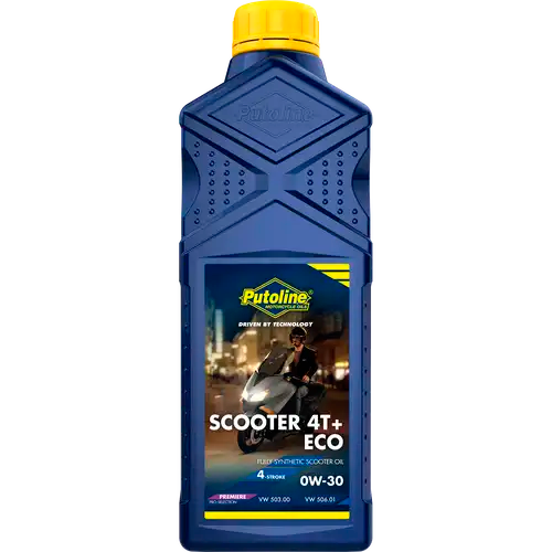 Aceite para motor de scooter Putoline 4T+ ECO 0W-30 1L, lubricante sintético para máximo rendimiento y eficiencia