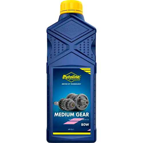 Aceite transmisión 80W Putoline Medium Gear 1L, lubricante semisintético para cajas de cambio de motos