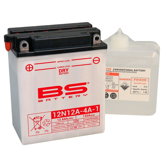 Batería de moto BS 12N12A-4A-1 – arranque fiable, alto rendimiento y calidad garantizada