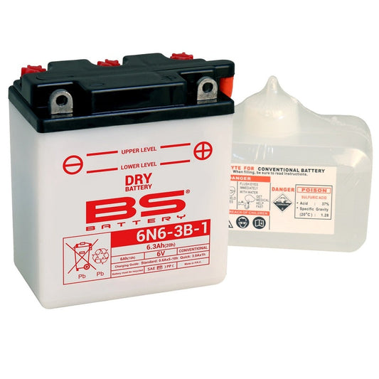 Batería de moto BS 6N6-3B-1 – arranque fiable, alto rendimiento y calidad garantizada