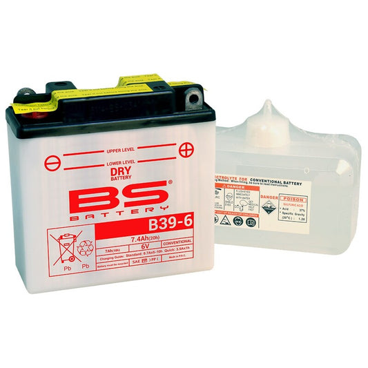 Batería de moto BS B39-6A – arranque fiable, alto rendimiento y calidad garantizada
