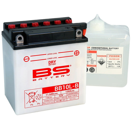 Batería de moto BS BB10L-B – arranque fiable, alto rendimiento y calidad garantizada