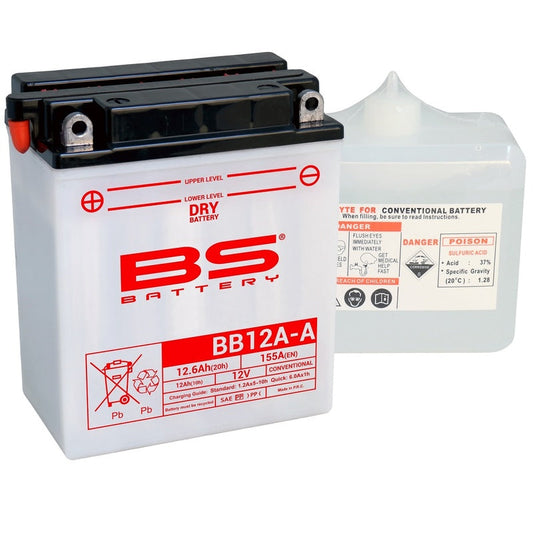 Batería de moto BS BB12A-A – arranque fiable, alto rendimiento y calidad garantizada