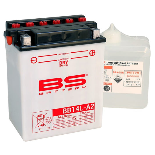 Batería de moto BS BB14L-A2 – arranque fiable, alto rendimiento y calidad garantizada