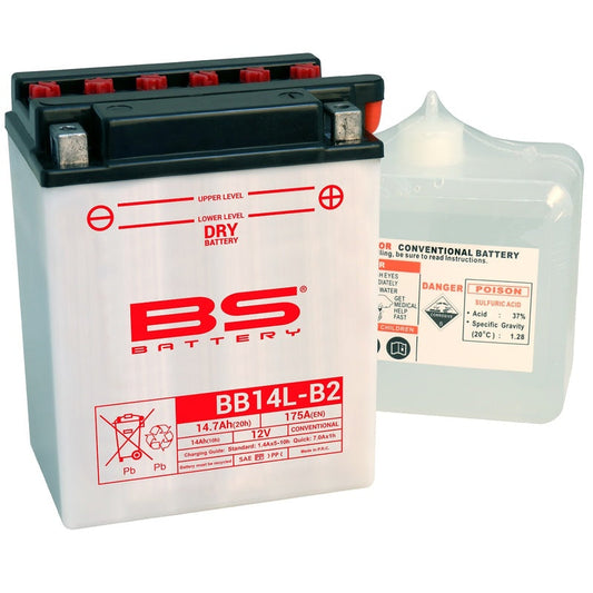 Batería de moto BS BB14L-B2 – arranque fiable, alto rendimiento y calidad garantizada