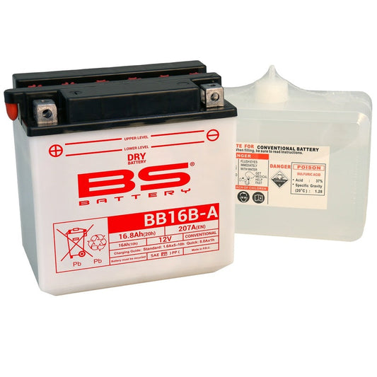 Batería de moto BS BB16B-A – arranque fiable, alto rendimiento y calidad garantizada
