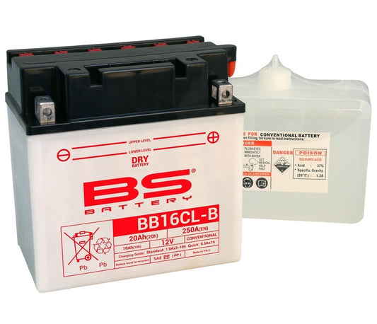 Batería de moto BS BB16CL-B – arranque fiable, alto rendimiento y calidad garantizada