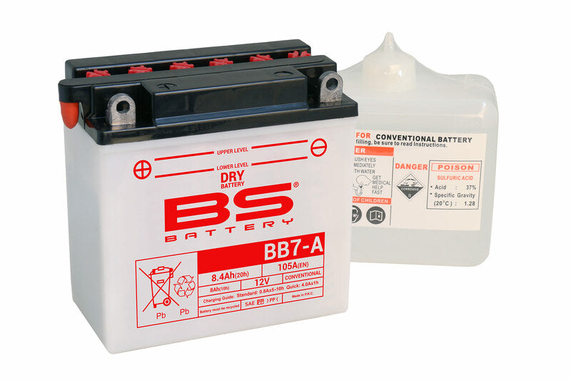 Batería de moto BS BB7-A – arranque fiable, alto rendimiento y calidad garantizada