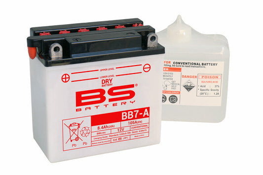Batería de moto BS BB7-A – arranque fiable, alto rendimiento y calidad garantizada