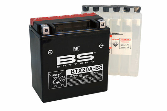 Batería de moto BS BTX20A-BS – arranque fiable, alto rendimiento y calidad garantizada