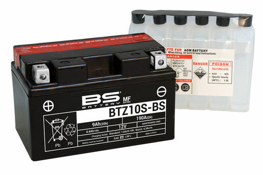 Batería de moto BS BTZ10S-BS – arranque fiable, alto rendimiento y calidad garantizada