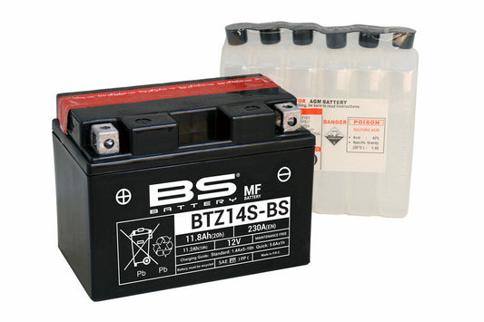 Batería de moto BS BTZ14S-BS – arranque fiable, alto rendimiento y calidad garantizada