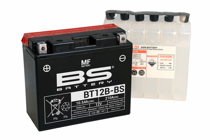 Batería de moto BS BT12B-BS – arranque fiable, alto rendimiento y calidad garantizada