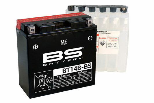 Batería de moto BS BT14B-BS – arranque fiable, alto rendimiento y calidad garantizada