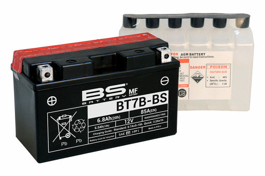 Batería de moto BS BT7B-BS – arranque fiable, alto rendimiento y calidad garantizada