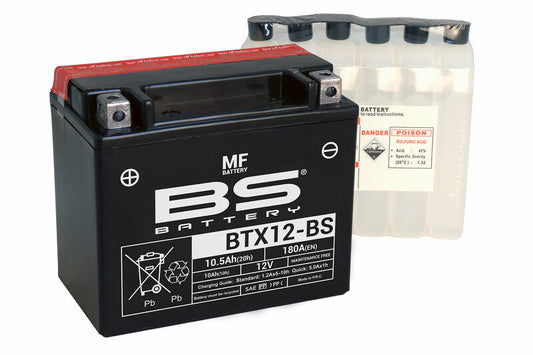Batería de moto BS BTX12-BS – arranque fiable, alto rendimiento y calidad garantizada