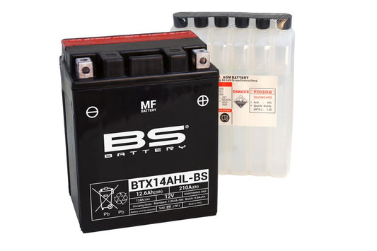 Batería de moto BS BTX14AHL-BS – arranque fiable, alto rendimiento y calidad garantizada
