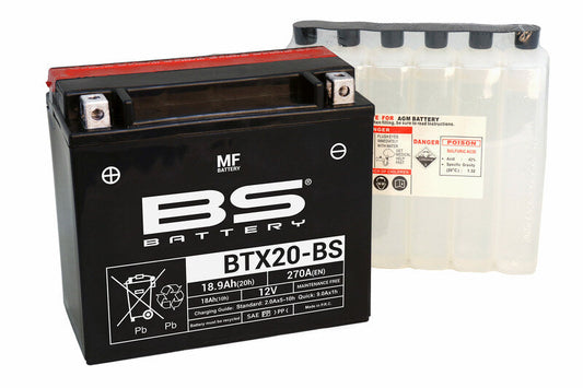 Batería de moto BS BTX20-BS – arranque fiable, alto rendimiento y calidad garantizada
