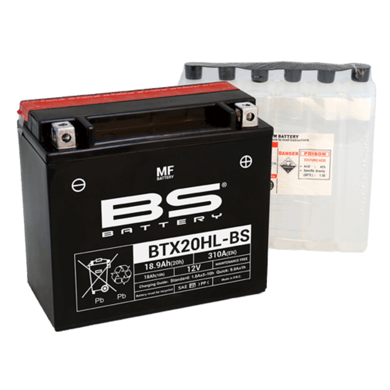 Batería de moto BS BTX20HL-BS – arranque fiable, alto rendimiento y calidad garantizada