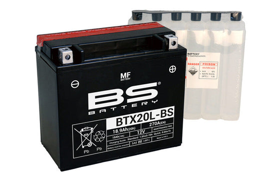 Batería de moto BS BTX20L-BS – arranque fiable, alto rendimiento y calidad garantizada