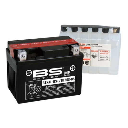 Batería de moto BS BTX4L-BTZ5S – arranque fiable, alto rendimiento y calidad garantizada