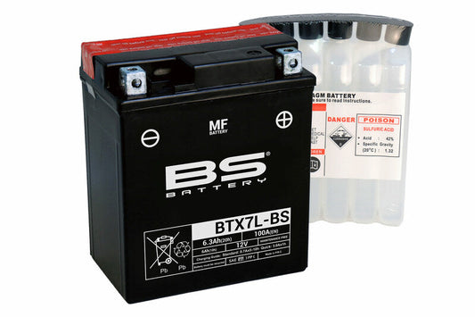 Batería de moto BS BTX7L-BS – arranque fiable, alto rendimiento y calidad garantizada