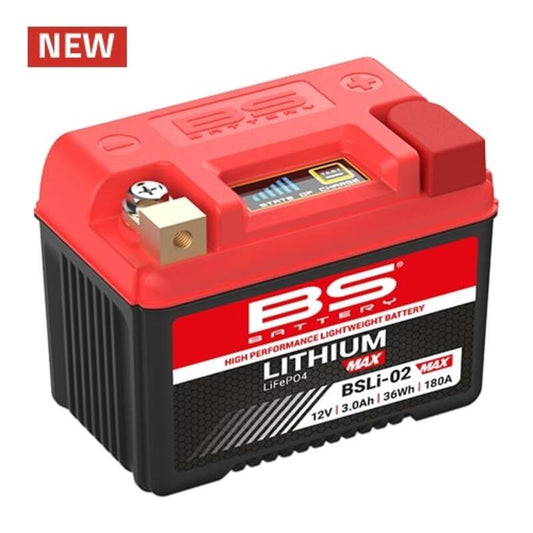 Batería de litio BS BATTERY Lithium-Iron-Phosphate - BSLi-02 MAX - con arranque potente y larga duración