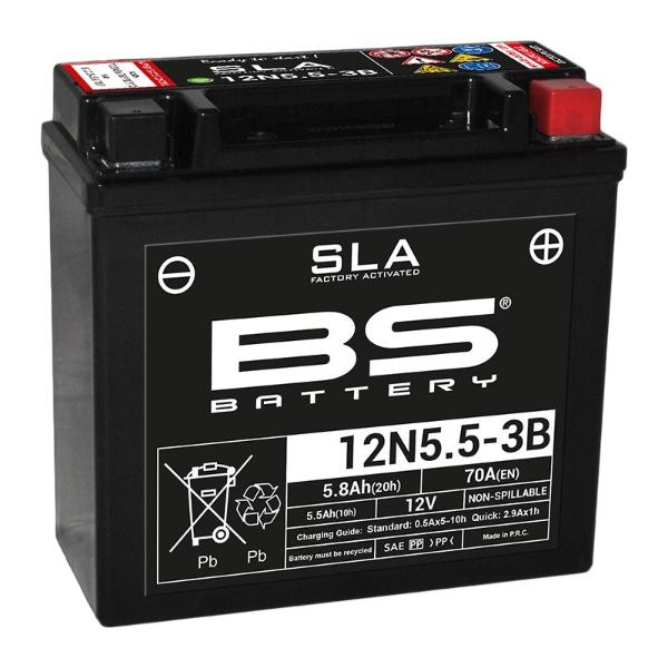 Batería precargada modelo 12N5-5-3B-FA, sin mantenimiento y lista para instalar en tu moto