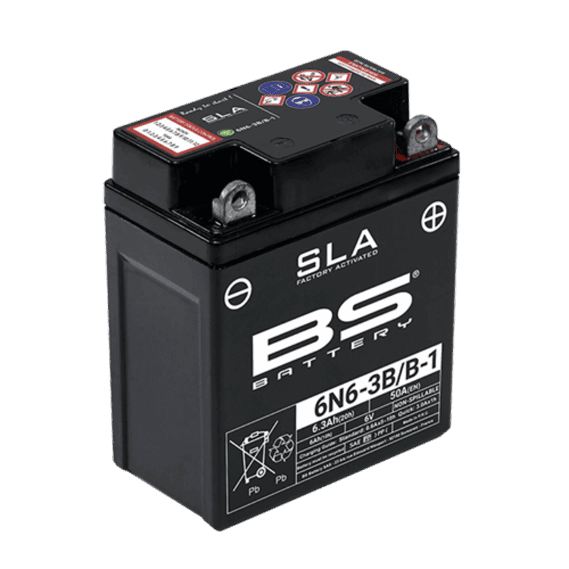 Batería precargada modelo 6N6-3B-B-1, sin mantenimiento y lista para instalar en tu moto