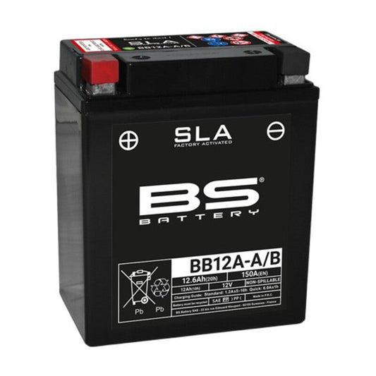 Batería precargada modelo BB12A-A-B-FA, sin mantenimiento y lista para instalar en tu moto