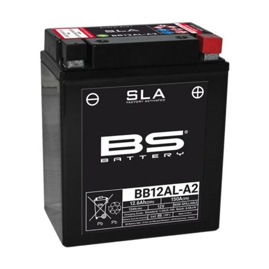 Batería precargada modelo BB12AL-A2-FA, sin mantenimiento y lista para instalar en tu moto