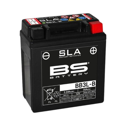 Batería precargada modelo BB3L-B-FA, sin mantenimiento y lista para instalar en tu moto