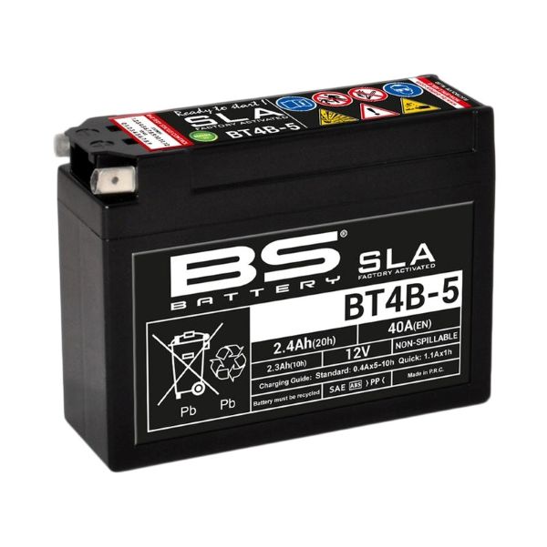 Batería precargada modelo BT4B-5-FA, sin mantenimiento y lista para instalar en tu moto