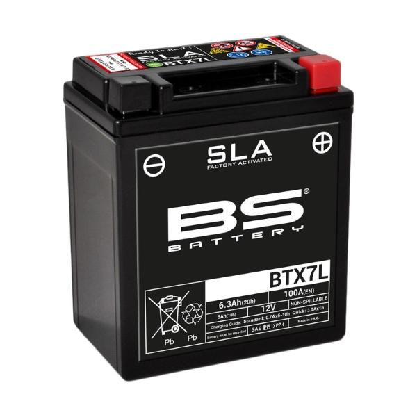 Batería precargada modelo BTX7L-FA, sin mantenimiento y lista para instalar en tu moto
