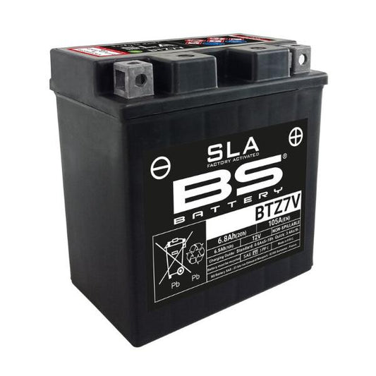 Batería precargada modelo BTZ7V-FA, sin mantenimiento y lista para instalar en tu moto
