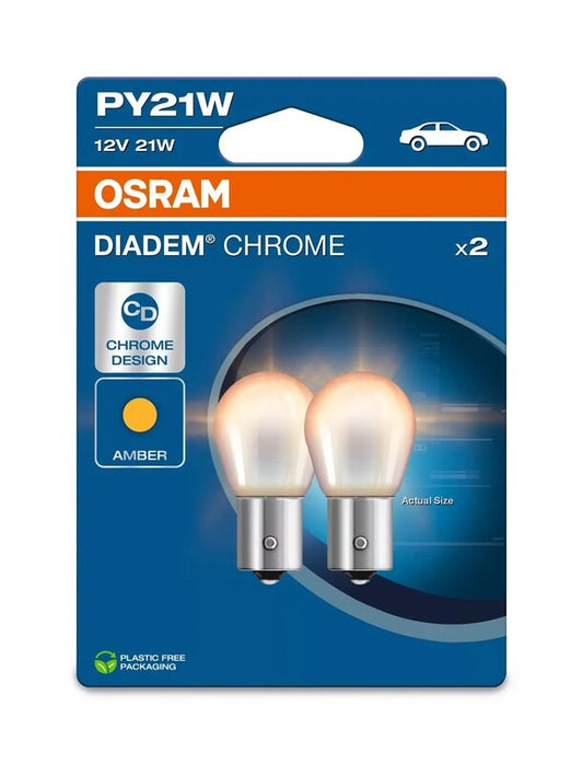 Bombilla OSRAM Diadem PY21W 12V/21W - X2 - MOTO ATELIER