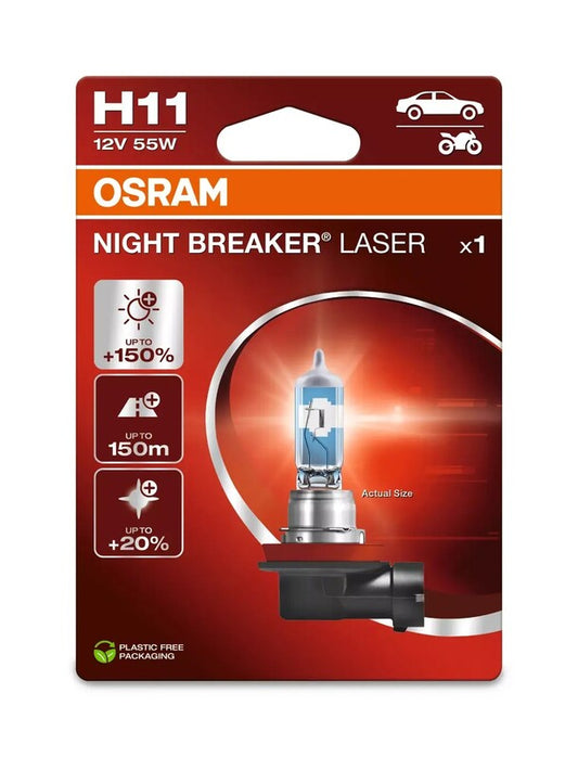 Bombilla OSRAM Night Breaker Laser H11 12V/55W - X1 - MOTO ATELIER
