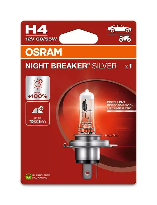 Bombilla OSRAM Night Breaker Silver H4 12V/60/55 - X1 - MOTO ATELIER