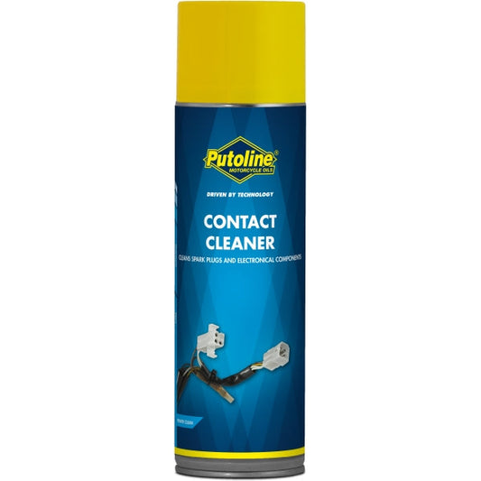 Limpiador en spray Putoline Contact Cleaner 500ml, elimina suciedad y residuos en contactos eléctricos de moto