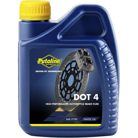 Líquido de frenos DOT 4 Brake Fluid Putoline 500ml, máxima seguridad y rendimiento para motos