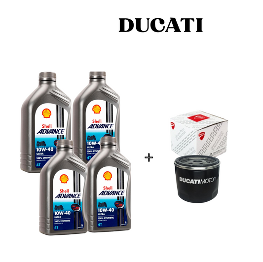 Pack revision DUCATI Aceite 10W40 SHELL + filtro
