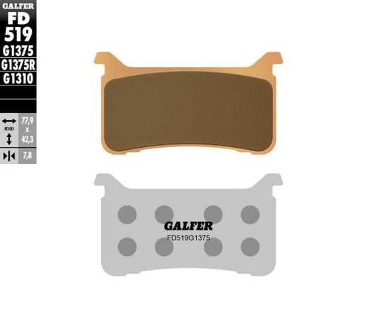 PASTILLAS DE FRENO GALFER SPORT SINTERIZADA FD519-G1375 MOTO 
