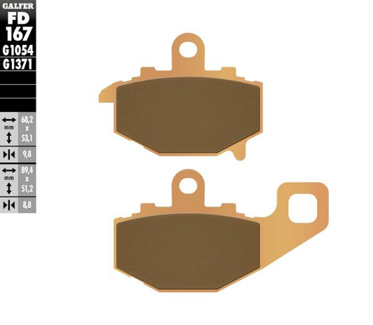 PASTILLAS DE FRENO GALFER STREET SINTERIZADA FD167-G1371 MOTO 