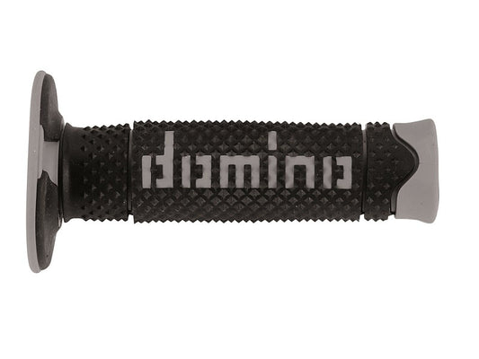 PUÑOS DOMINO DSH OFF ROAD CERRADOS D 22 MM L 120 MM COLOR NEGRO Y GRIS PARA MOTOCICLETA